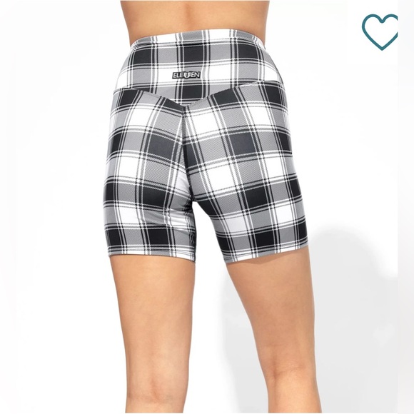 EleVen - Venus Williams One More Time Black & White Plaid Biker Shorts Large NWT - Picture 4 of 9